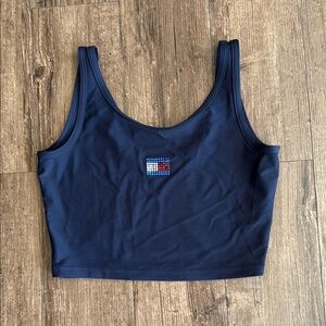 Vintage 90s Tommy Hilfiger Navy Blue Jeweled Crop Top